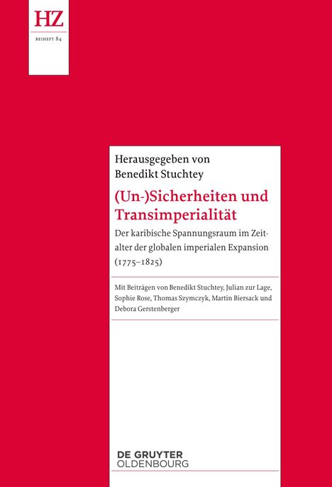 Titel: "(Un-)Sicherheiten und Transimperialität". Roter Hintergrund, Logo: "HZ". Verleger: "DE GRUYTER OLDENBOURG".