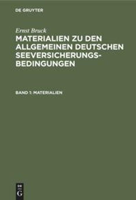 Ernst Bruck: Materialien, Buch