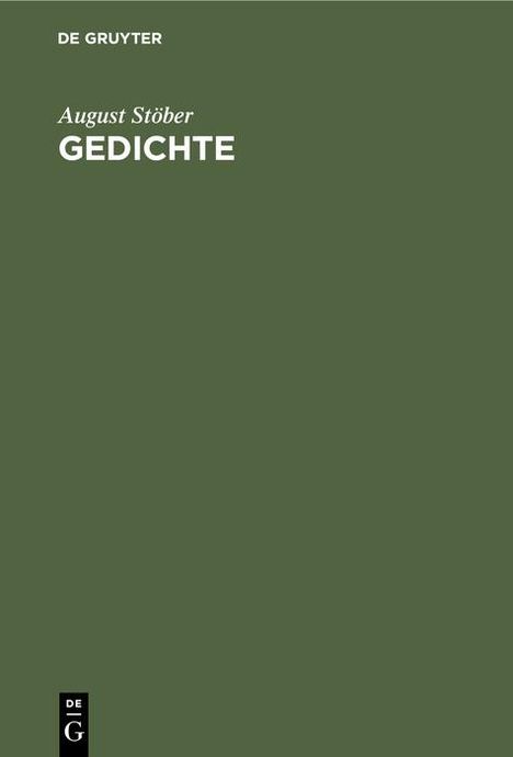 August Stöber: Gedichte, Buch