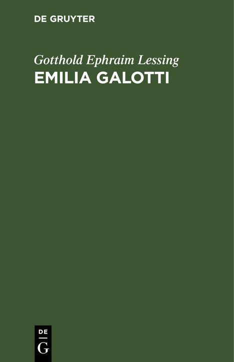 Gotthold Ephraim Lessing: Emilia Galotti, Buch