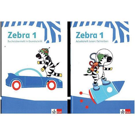 Zebra 1. Paket: Buchstabenheft in Grundschrift, Arbeitsheft Lesen/Schreiben, Buch