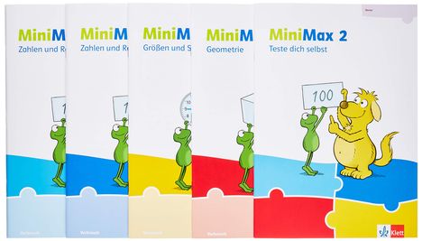 MiniMax 2. Schülerpaket (5 Hefte: Zahlen und Rechnen A, Zahlen und Rechnen B, Größen und Sachrechnen, Geometrie, Teste-dich-selbst, Beilage) - Verbrauchsmaterial Klasse 2, Buch