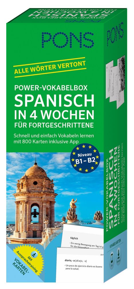 PONS Power-Vokabelbox Spanisch in 4 Wochen für Fortgeschrittene, Buch