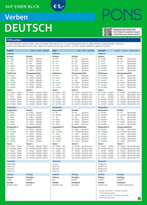 PONS Verben auf einen Blick Deutsch, Buch