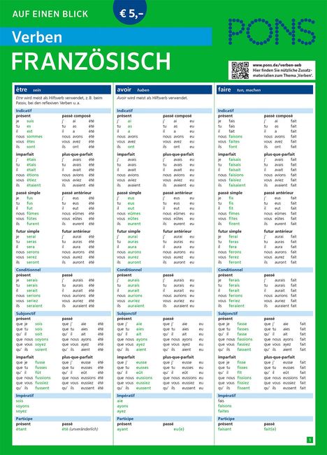 PONS Verben auf einen Blick Französisch, Buch