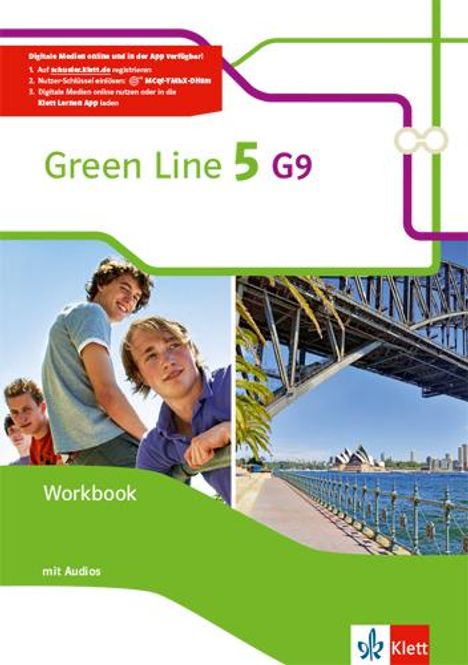 Green Line 5 (G9) Workbook mit Audios. Klasse 9, 1 Buch und 1 Diverse