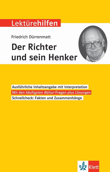 Klett Lektürehilfen Friedrich Dürrenmatt, "Der Richter und sein Henker", Buch