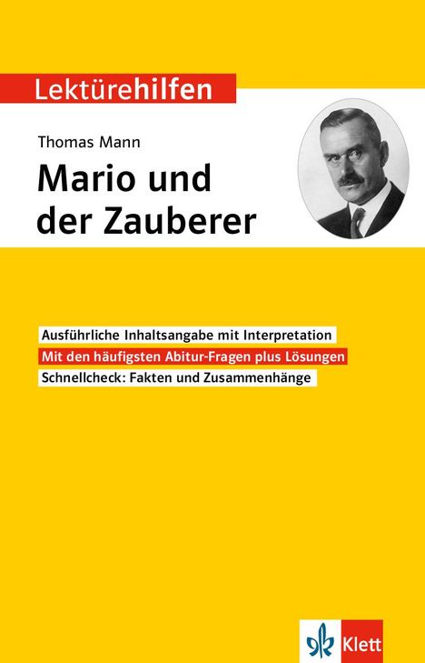 Lektürehilfen Thomas Mann, Mario und der Zauberer, Buch