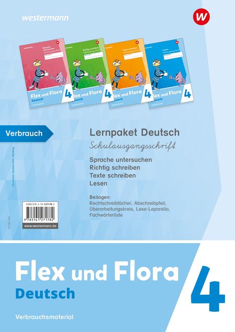 Flex und Flora. Lernpaket Deutsch 4 (Schulausgangsschrift) Verbrauchsmaterial, Buch