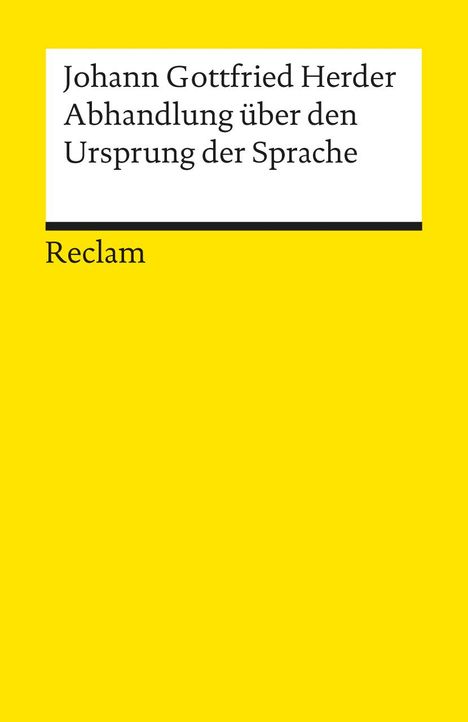 Johann Gottfried Herder: Abhandlungen über den Ursprung der Sprache, Buch