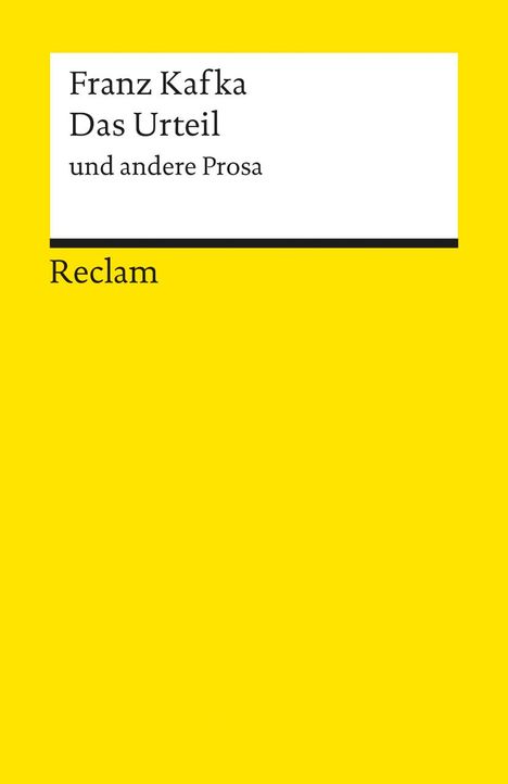 Franz Kafka: Das Urteil und andere Prosa, Buch