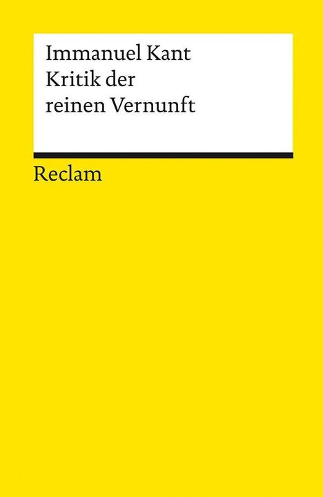 Immanuel Kant: Kritik der reinen Vernunft, Buch