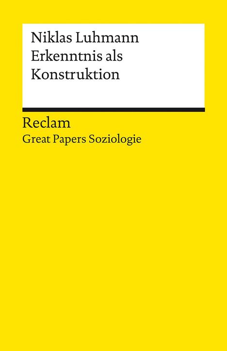 Niklas Luhmann: Erkenntnis als Konstruktion, Buch