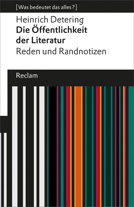 Heinrich Detering: Die Öffentlichkeit der Literatur, Buch