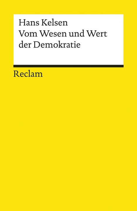 Hans Kelsen: Vom Wesen und Wert der Demokratie, Buch