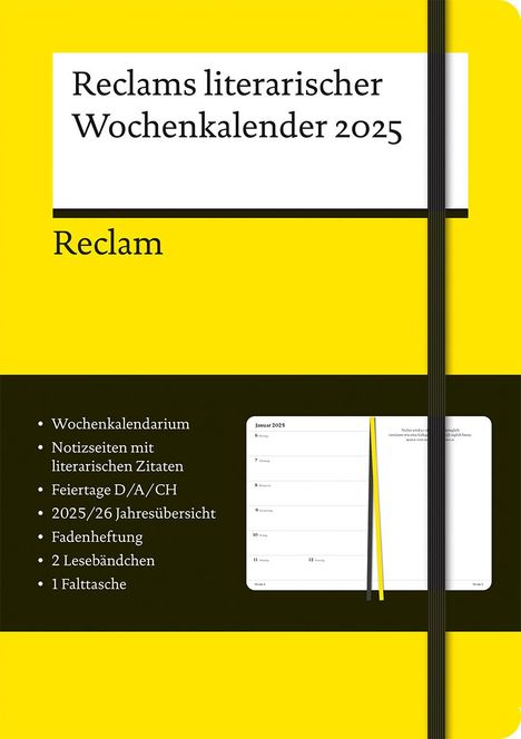 Reclams literarischer Wochenkalender 2025, Kalender