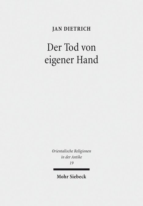 Jan Dietrich: Dietrich, J: Tod von eigener Hand, Buch