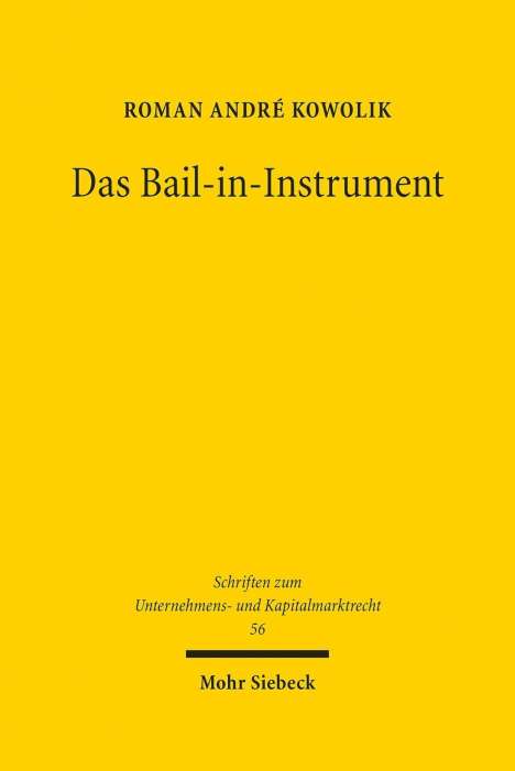 Roman André Kowolik: Kowolik, R: Bail-in-Instrument, Buch