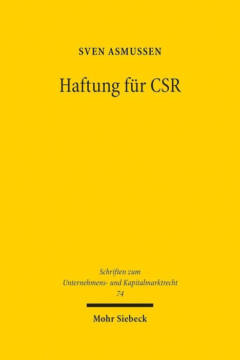 Sven Asmussen: Asmussen, S: Haftung für CSR, Buch