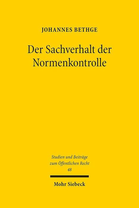 Johannes Bethge: Bethge, J: Sachverhalt der Normenkontrolle, Buch