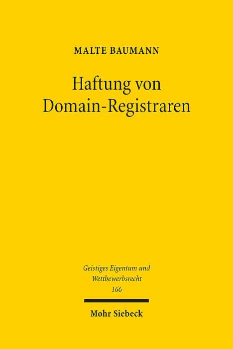 Malte Baumann: Haftung von Domain-Registraren, Buch
