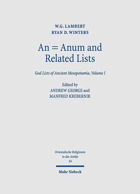 W. G. Lambert: Lambert, W: An = Anum and Related Lists, Buch