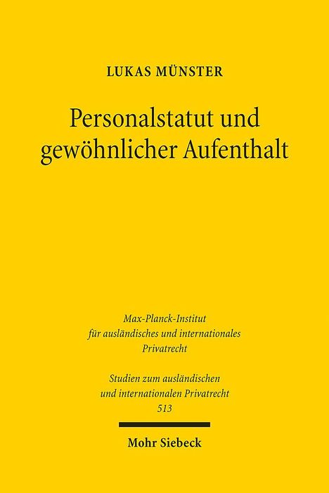 Lukas Münster: Personalstatut und gewöhnlicher Aufenthalt, Buch