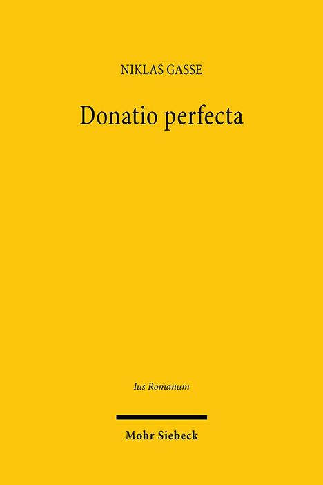 Niklas Gasse: Donatio perfecta, Buch