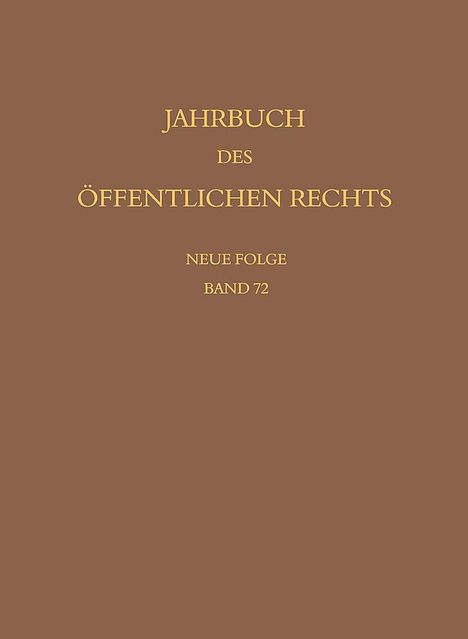 Jahrbuch des öffentlichen Rechts der Gegenwart. Neue Folge, Buch