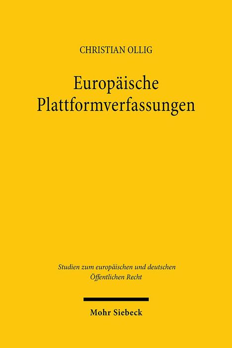 Christian Ollig: Europäische Plattformverfassungen, Buch