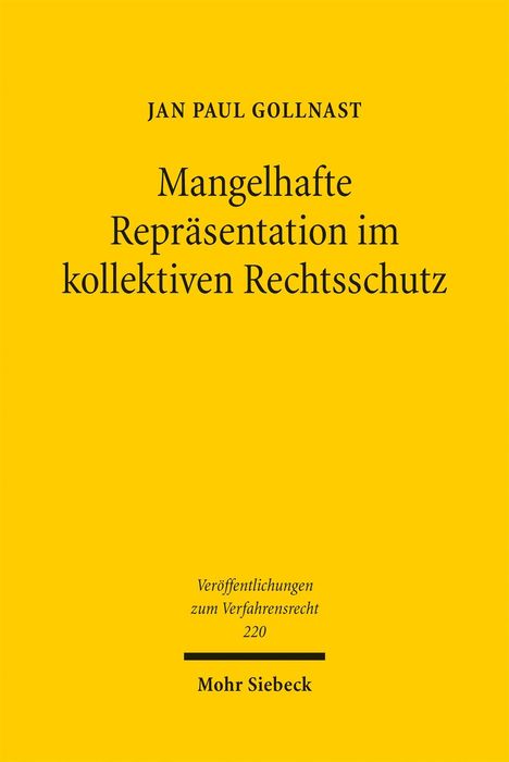 Jan Paul Gollnast: Mangelhafte Repräsentation im kollektiven Rechtsschutz, Buch