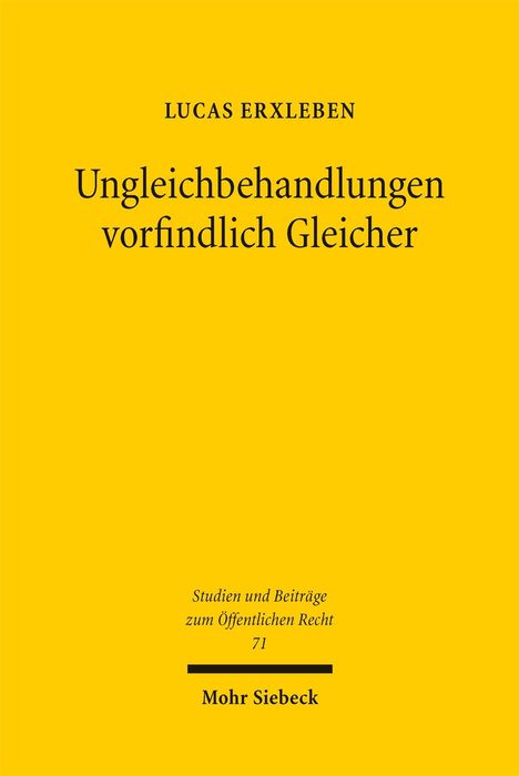 Lucas Erxleben: Ungleichbehandlungen vorfindlich Gleicher, Buch
