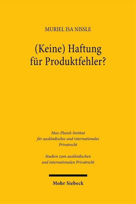 Muriel Isa Nißle: (Keine) Haftung für Produktfehler?, Buch