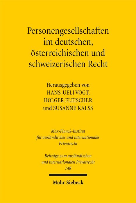 Personengesellschaften im deutschen, österreichischen und schweizerischen Recht, Buch