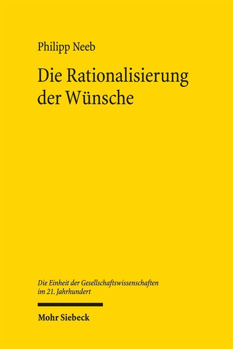 Philipp Neeb, Die Rationalisierung der Wünsche, Gelber Hintergrund, Mohr Siebeck Verlag, akademische Publikation.