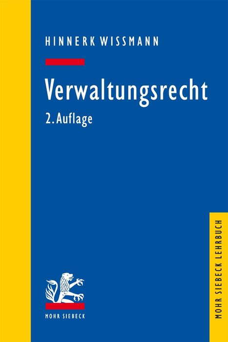 Hinnerk Wissmann, Verwaltungsrecht, 2. Auflage. Blaues Cover mit gelber Leiste, Mohr Siebeck Logo mit stilisiertem Löwen.