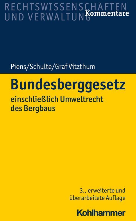 Reinhart Piens: Bundesberggesetz, Buch
