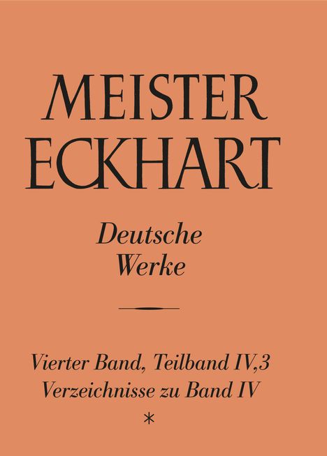 Meister Eckhart. Deutsche Werke Band 4,3: Verzeichnisse zu Band 4, Buch