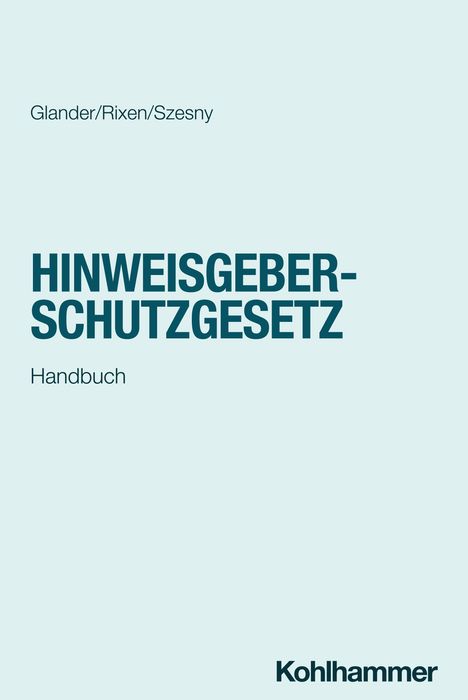 Anna-Lena Glander: Hinweisgeberschutzgesetz, Buch