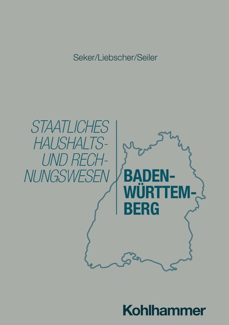 Text: "Staatliches Haushalts- und Rechnungswesen Baden-Württemberg". Kontur von Baden-Württemberg, Verlag "Kohlhammer".