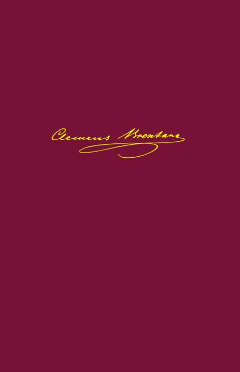 Text "Clemens Brentano" in gelber Schrift auf dunkelrotem Hintergrund.