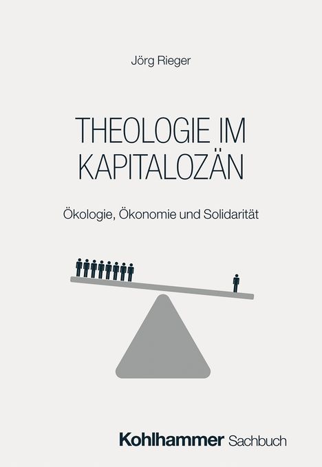 „THEOLOGIE IM KAPITALOZÄN“, darunter „Ökologie, Ökonomie und Solidarität“. Gezeigt ist eine Wippe mit ungleich verteilten Personen.