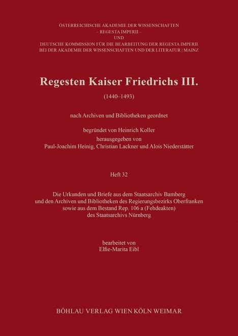 Regesten Kaiser Friedrichs III. (1440-1493), Buch