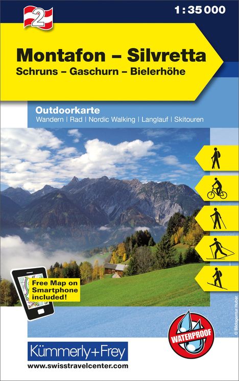 KuF Österreich Outdoorkarte 02 Montafon - Silvretta 1 : 35 000, Karten