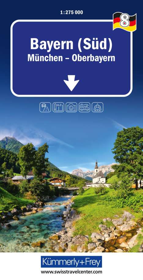 Bayern (Süd) Nr. 8 Regionalkarte Deutschland 1:275 000, Karten