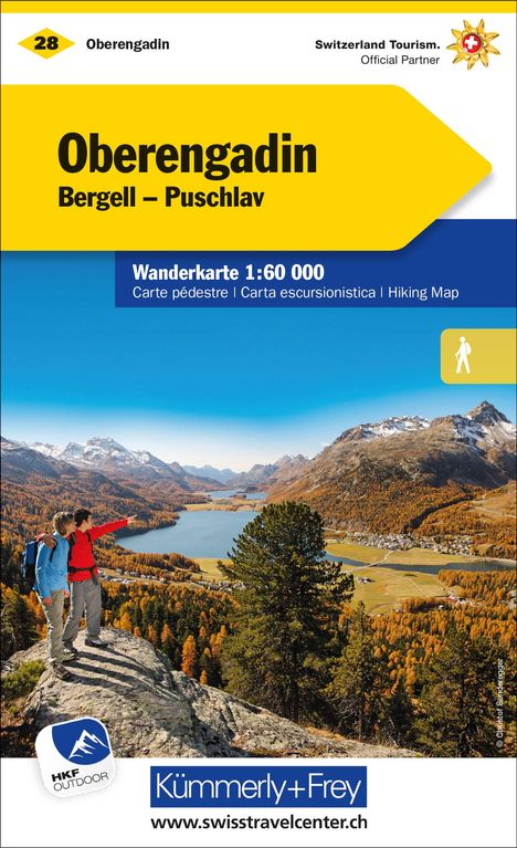 KuF Schweiz Wanderkarte 28 Oberengadin Bergell, Puschlav 1 : 60 000, Karten