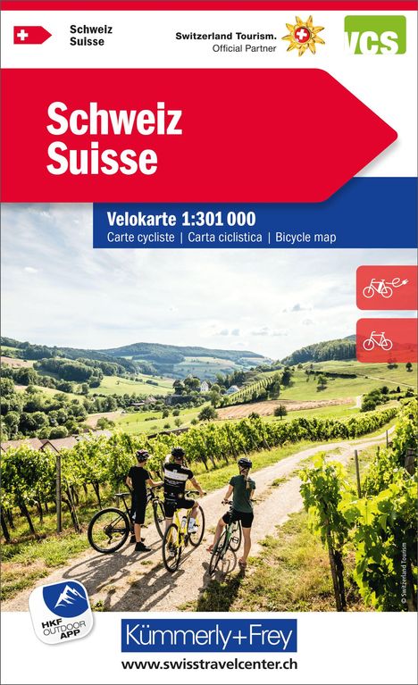 Kümmerly+Frey Velokarte Schweiz 1:301.000, Karten