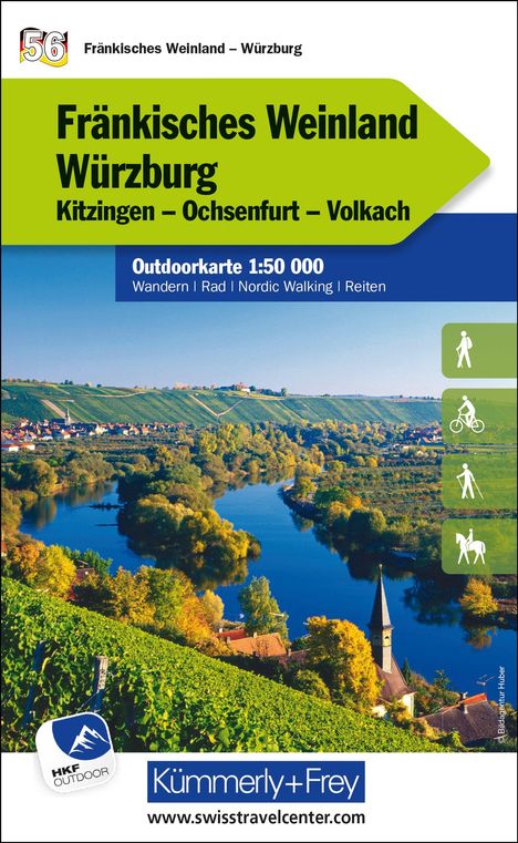 Fränkisches Weinland - Würzburg Kitzingen, Ochsenfurt, Volkach Nr. 56 Outdoorkarte Deutschland 1:50 000, Karten