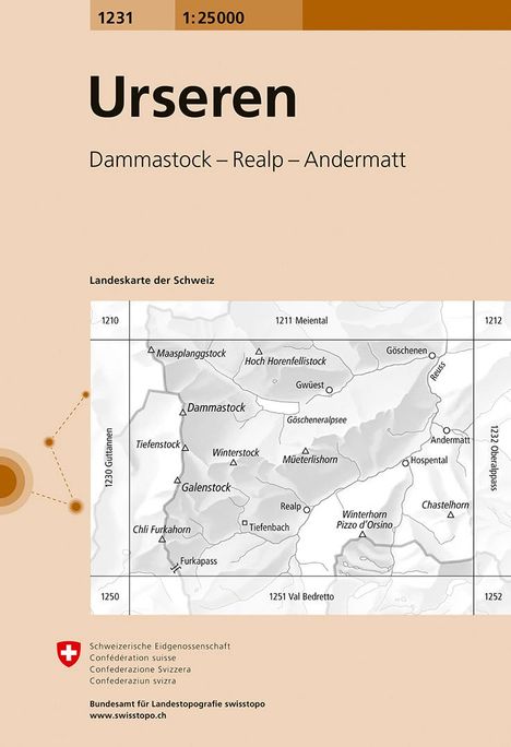 Swisstopo 1 : 25 000 Urseren, Karten