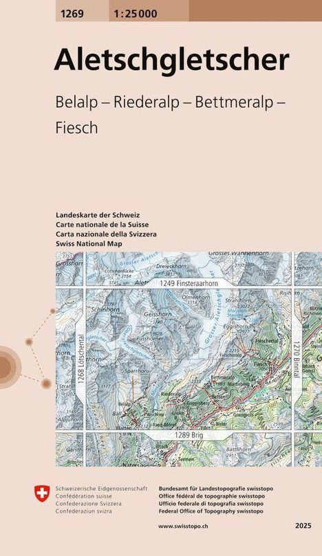 Swisstopo 1 : 25 000 Aletschgletscher, Karten